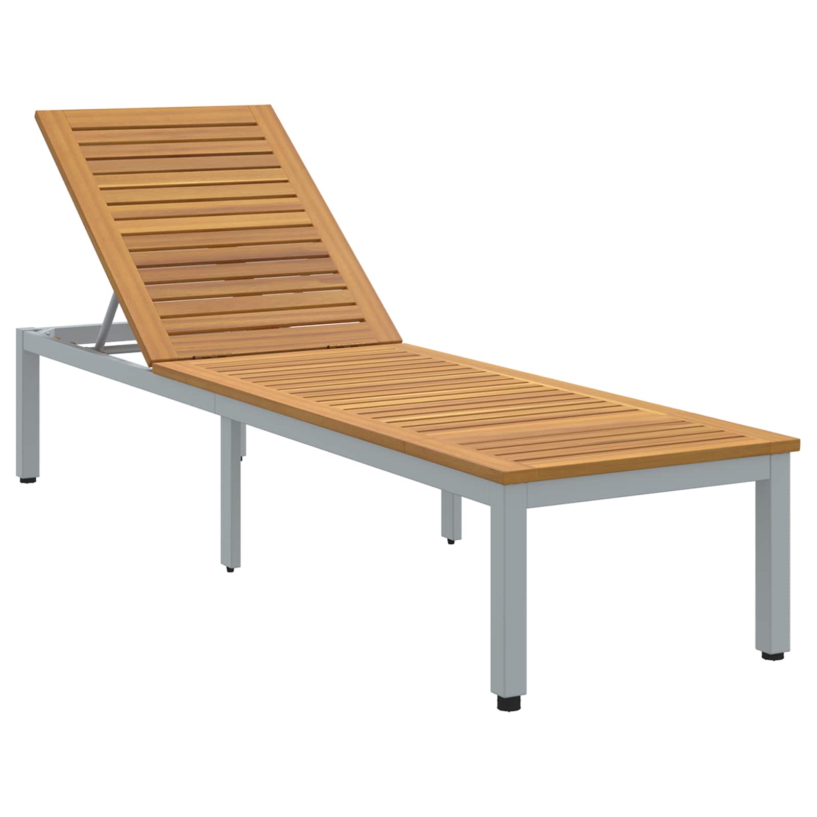 Ligbed Grijs 200 x 55 x 35 cm Massief Acaciahout