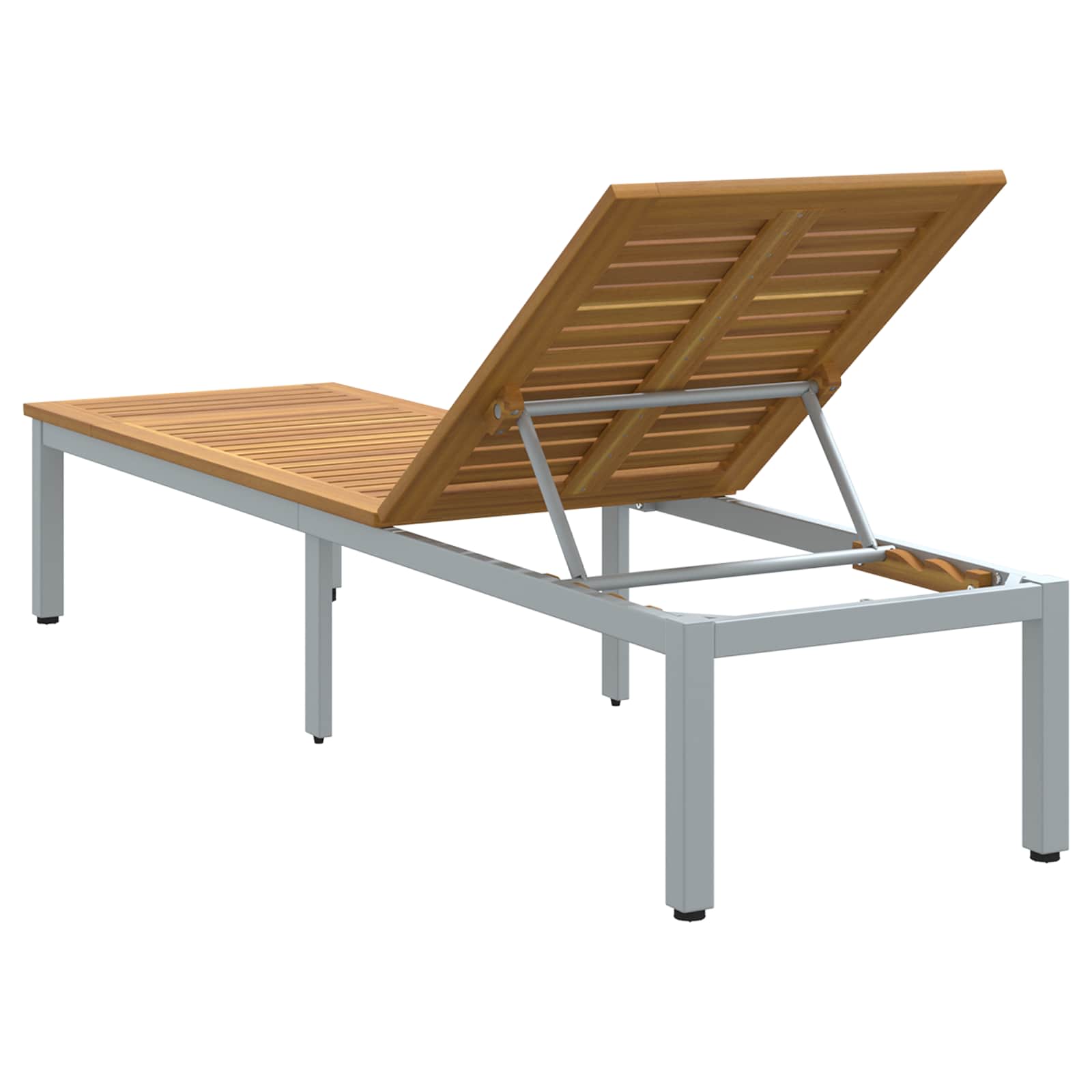 Ligbed Grijs 200 x 55 x 35 cm Massief Acaciahout
