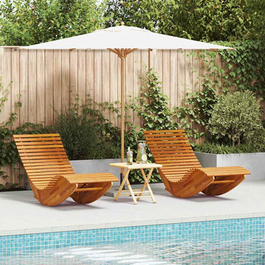 Lounger 2 st Massief Acaciahout Bruin