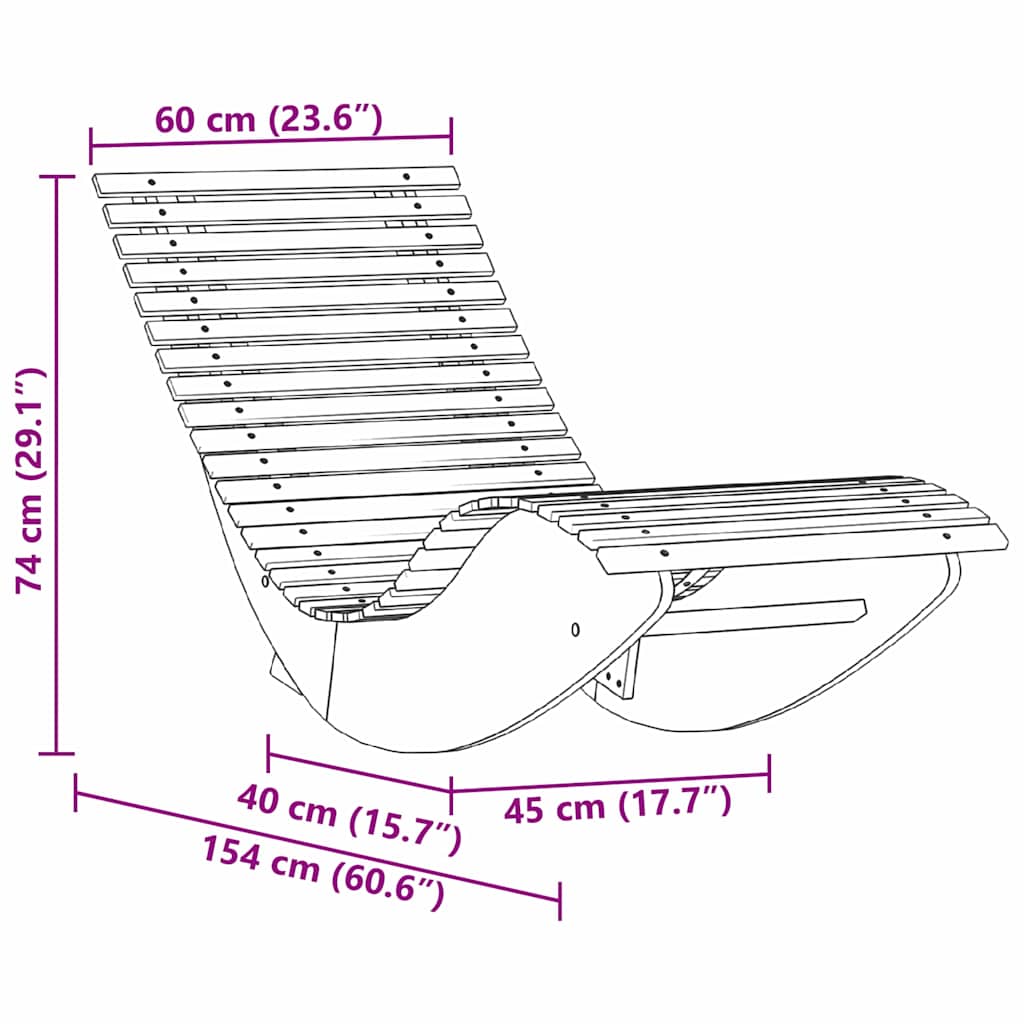 Lounger 2 st Massief Acaciahout Bruin