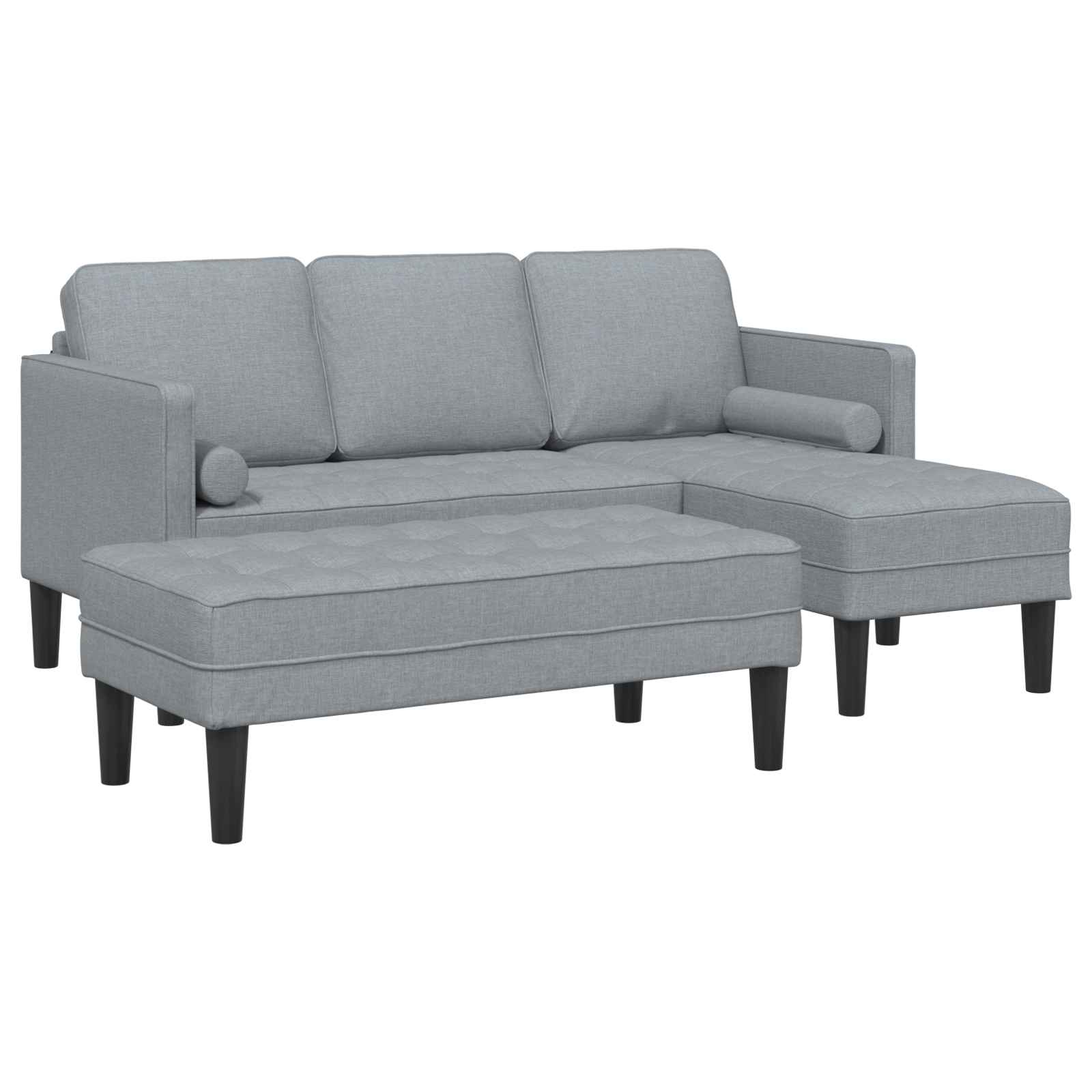 Bankstel 2 st Lichtgrijs Polyester