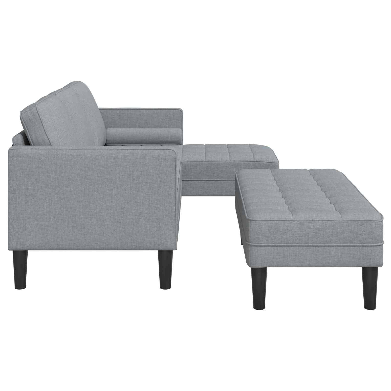 Bankstel 2 st Lichtgrijs Polyester