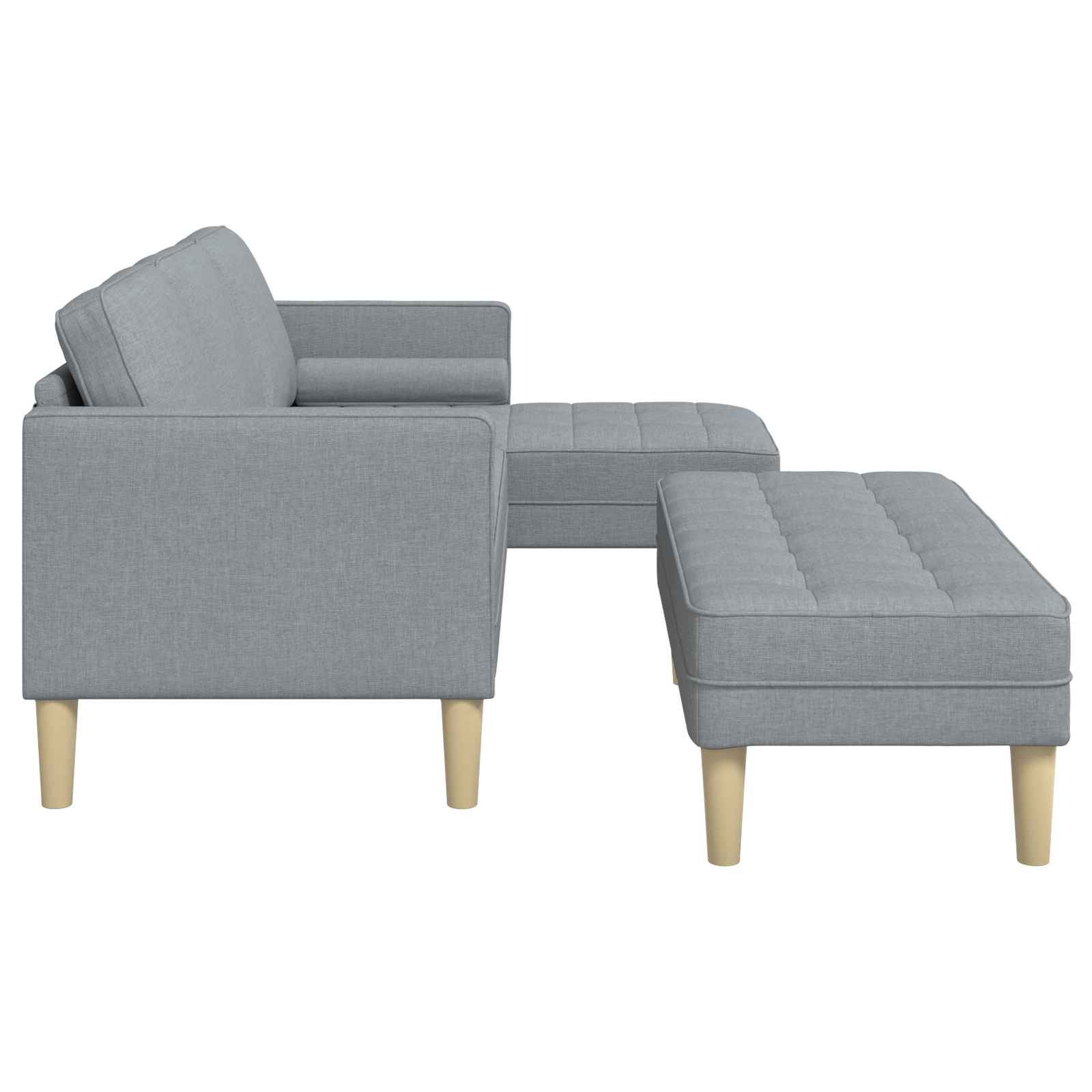 Bankstel 2 st Lichtgrijs Polyester