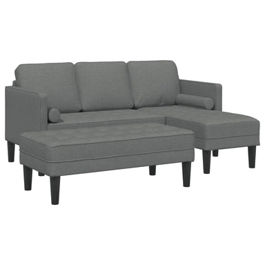 Bankstel 2 st Donkergrijs Polyester