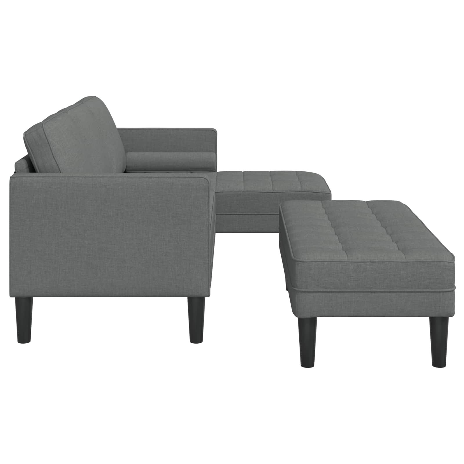 Bankstel 2 st Donkergrijs Polyester