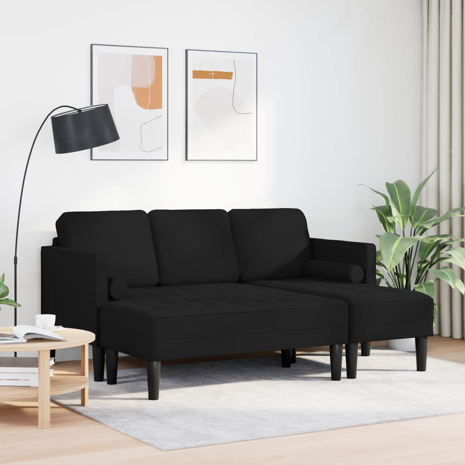 Bankstel 2 st Zwart Polyester