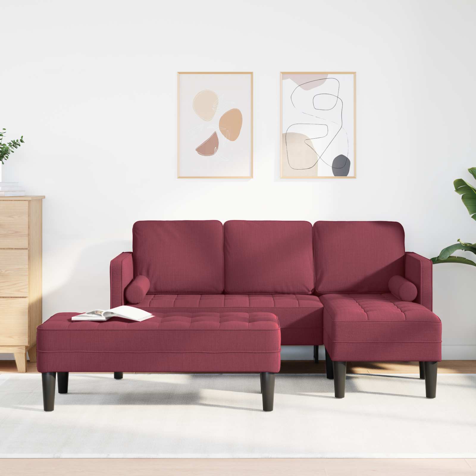 Bankstel 2 st Wijnrood Polyester