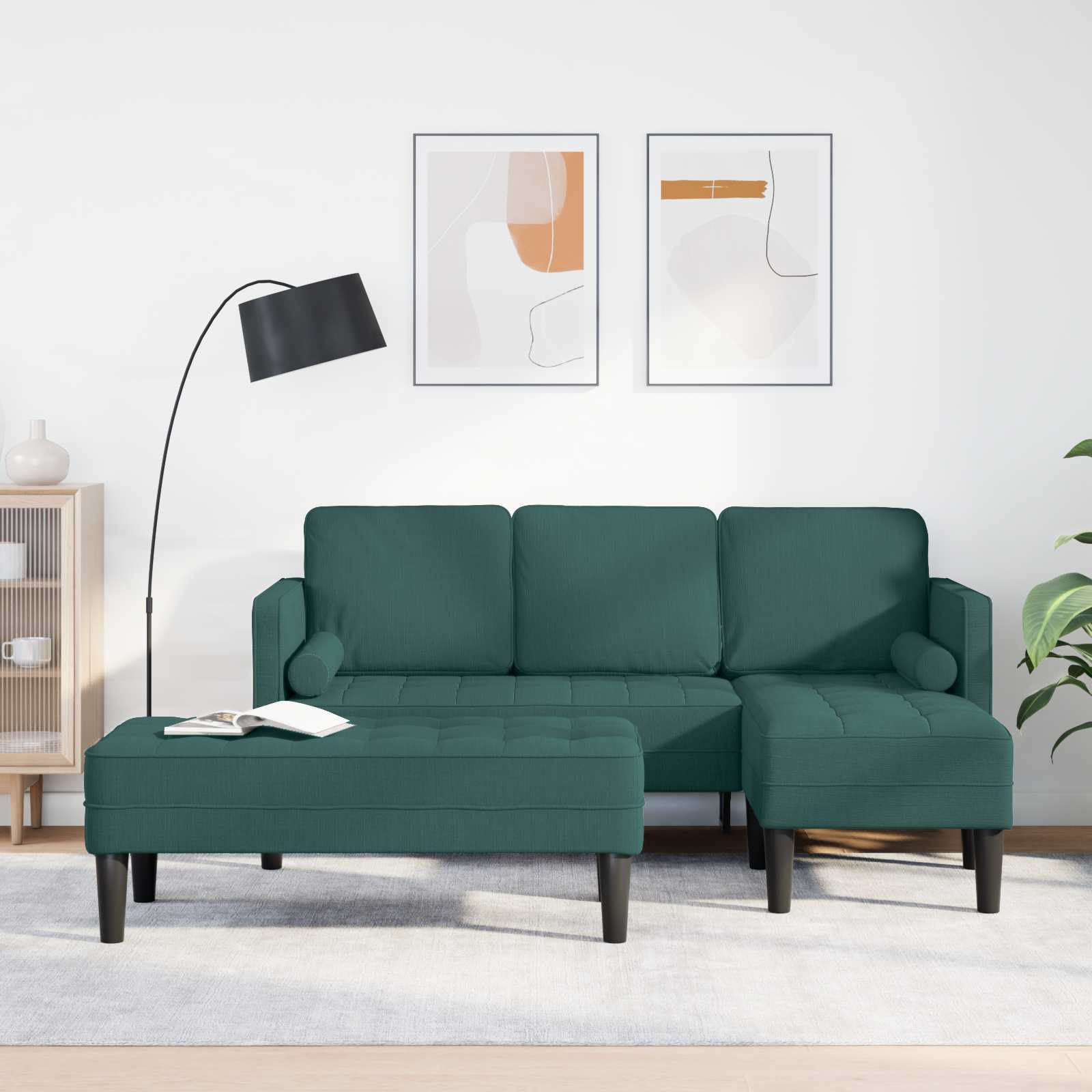 Bankstel 2 st Donkergroen Polyester