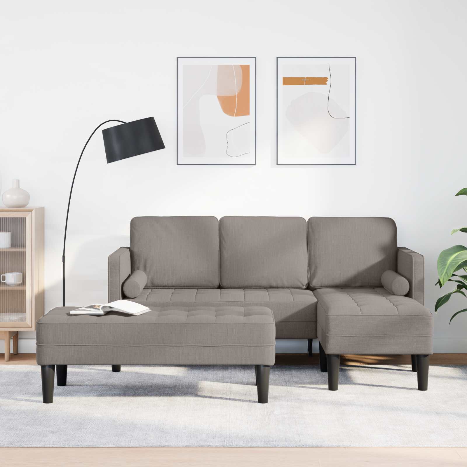 Bankstel 2 st Taupe Polyester
