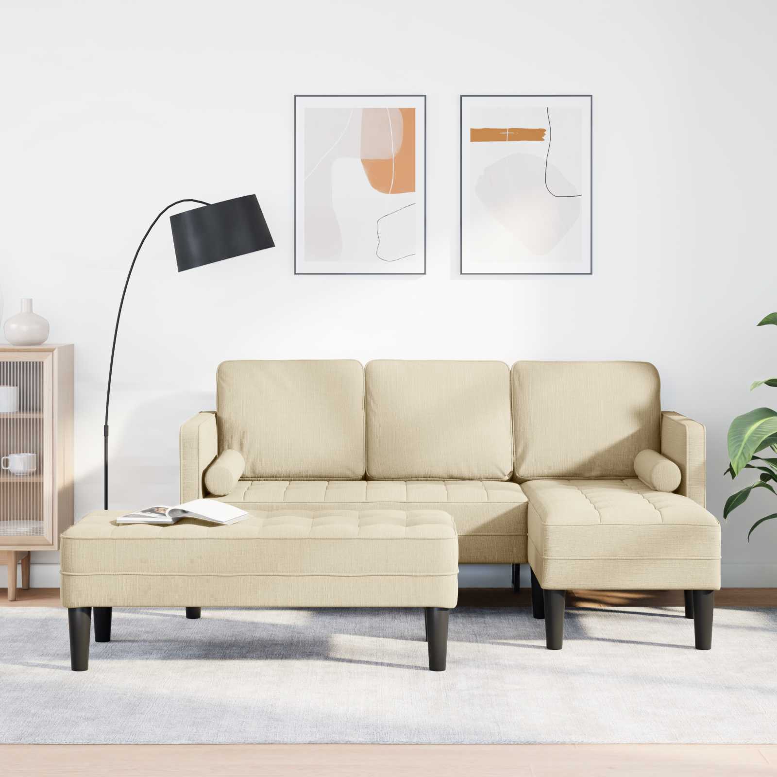 Bankstel 2 st Crème Polyester