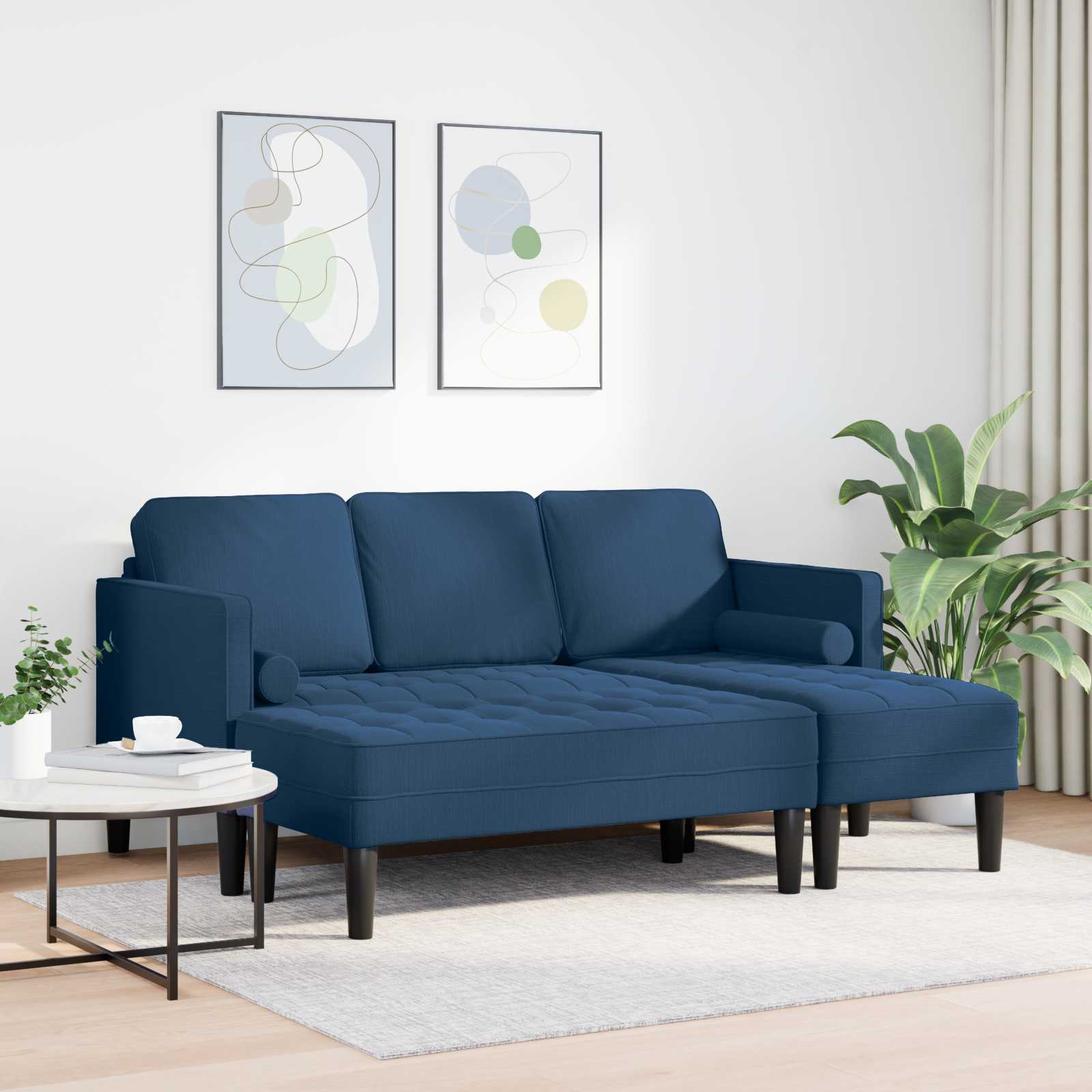 Bankstel 2 st Blauw Polyester