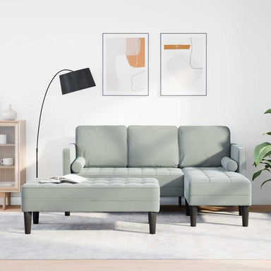 Bankstel 2 st Lichtgrijs Polyester