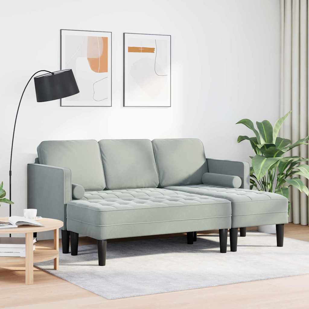 Bankstel 2 st Lichtgrijs Polyester