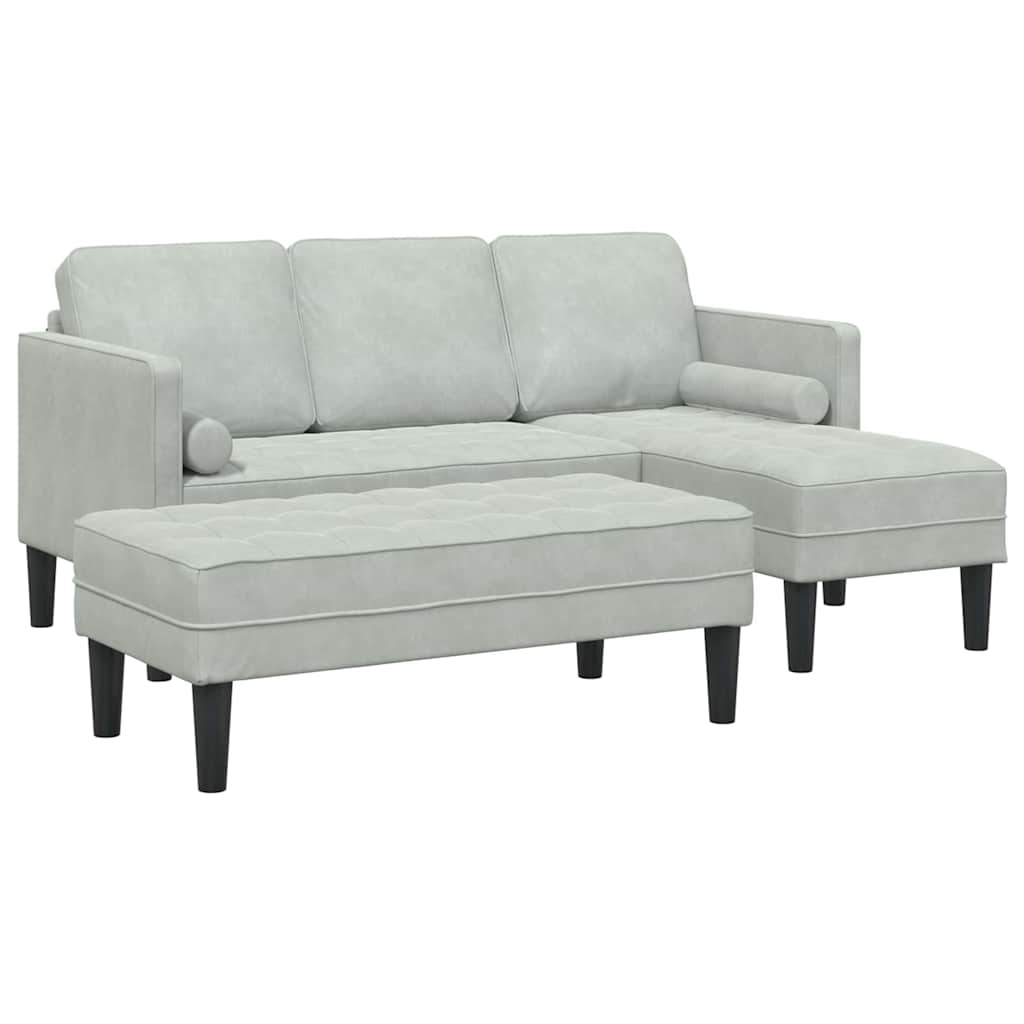 Bankstel 2 st Lichtgrijs Polyester