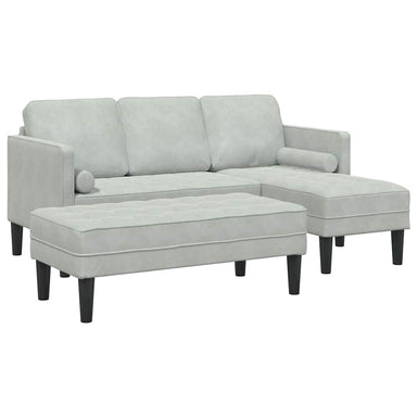 Bankstel 2 st Lichtgrijs Polyester