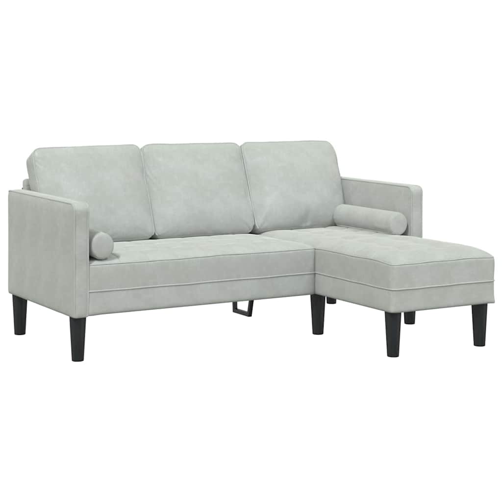 Bankstel 2 st Lichtgrijs Polyester