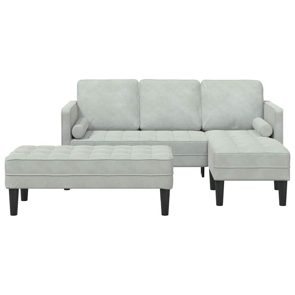 Bankstel 2 st Lichtgrijs Polyester