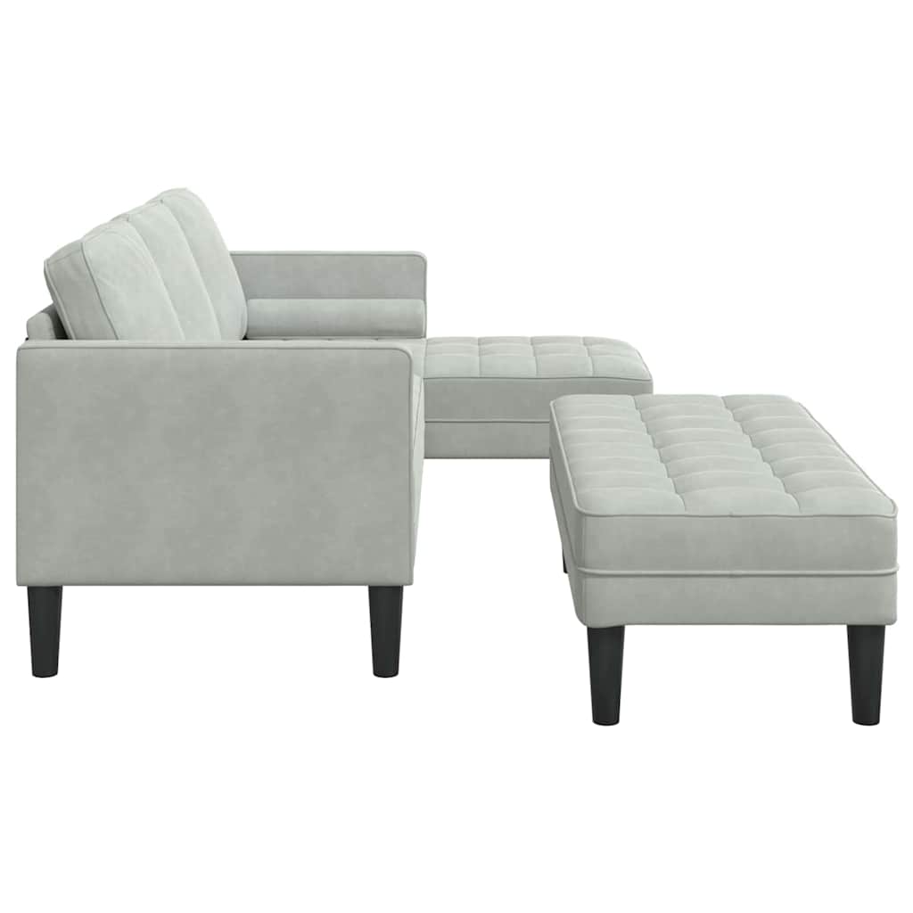 Bankstel 2 st Lichtgrijs Polyester