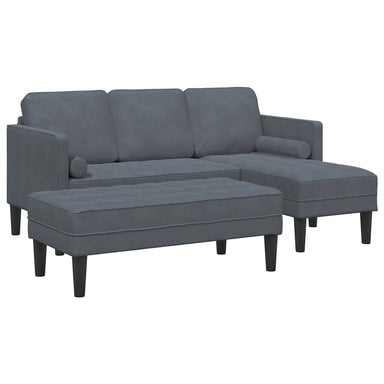 Bankstel 2 st Donkergrijs Polyester