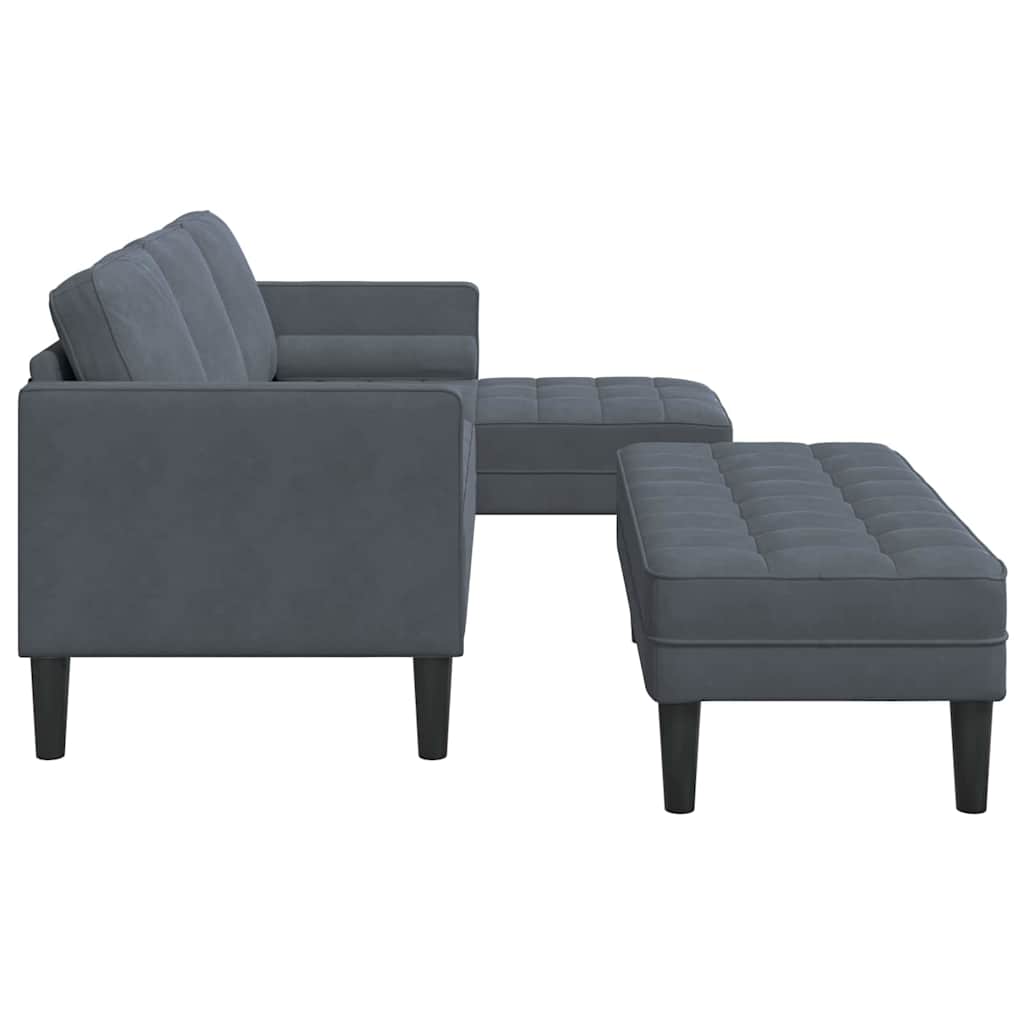 Bankstel 2 st Donkergrijs Polyester