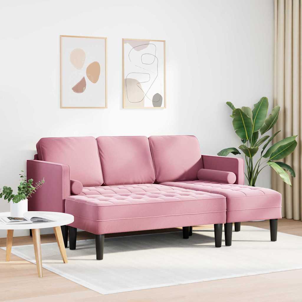 Bankstel met kussen 2 pcs Roze Polyester