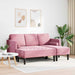Bankstel met kussen 2 pcs Roze Polyester