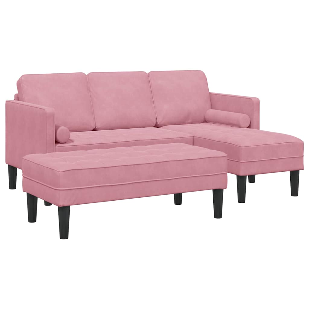 Bankstel met kussen 2 pcs Roze Polyester