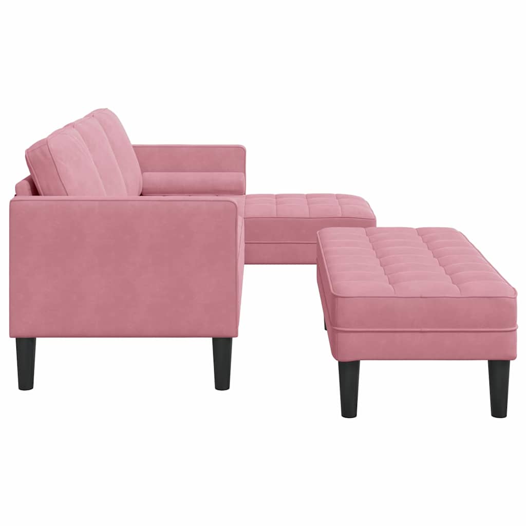 Bankstel met kussen 2 pcs Roze Polyester
