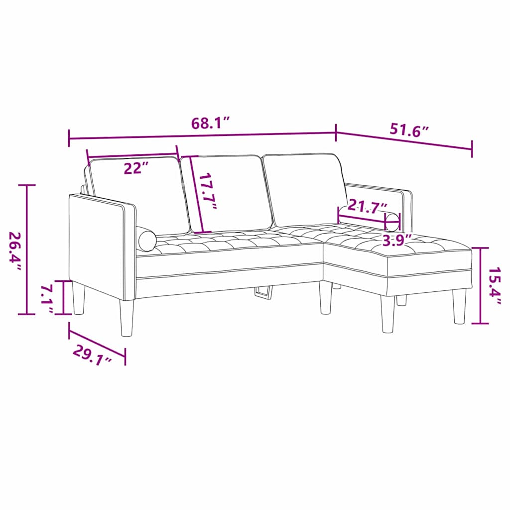 Bankstel 2 st Zwart Polyester