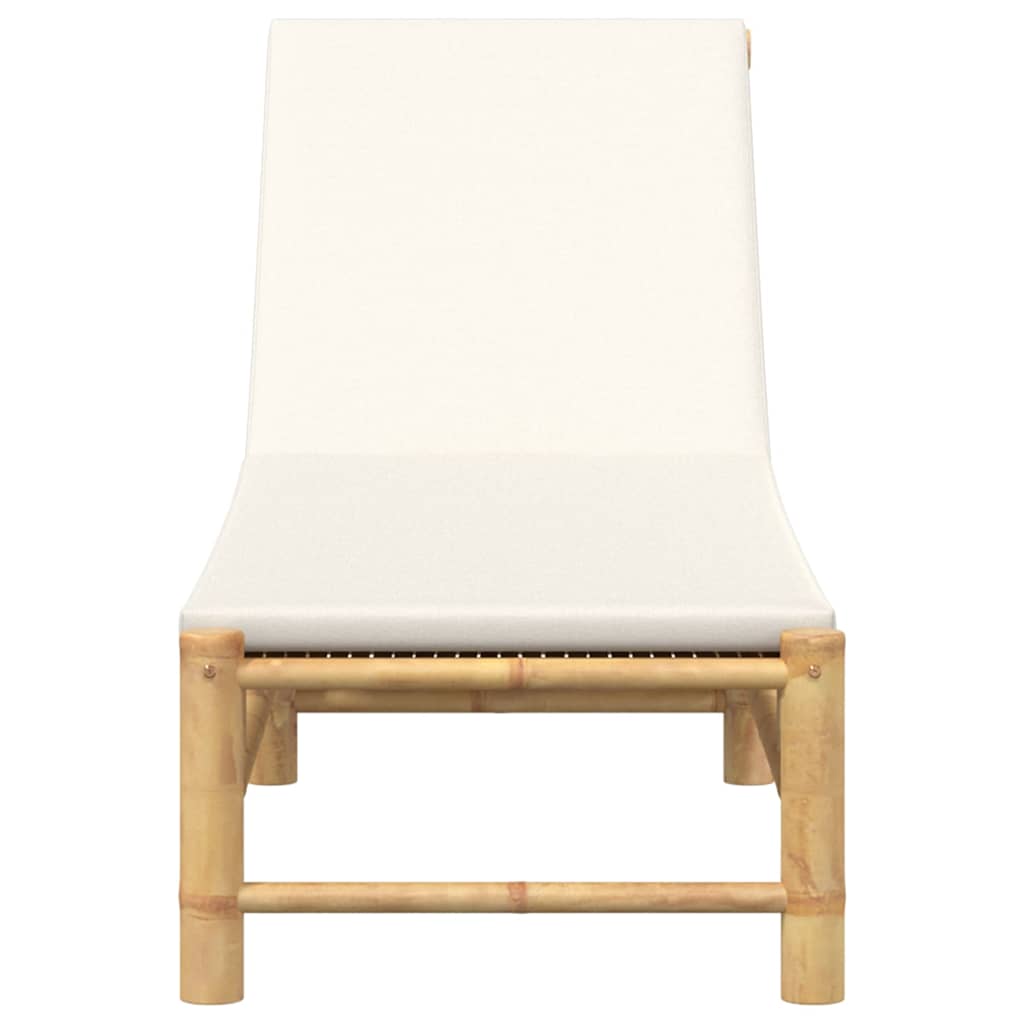Ligstoel met kussens 55x199x30 cm bamboe