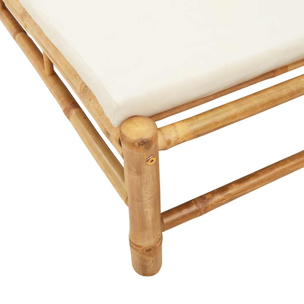 Ligstoel met kussens 55x199x30 cm bamboe