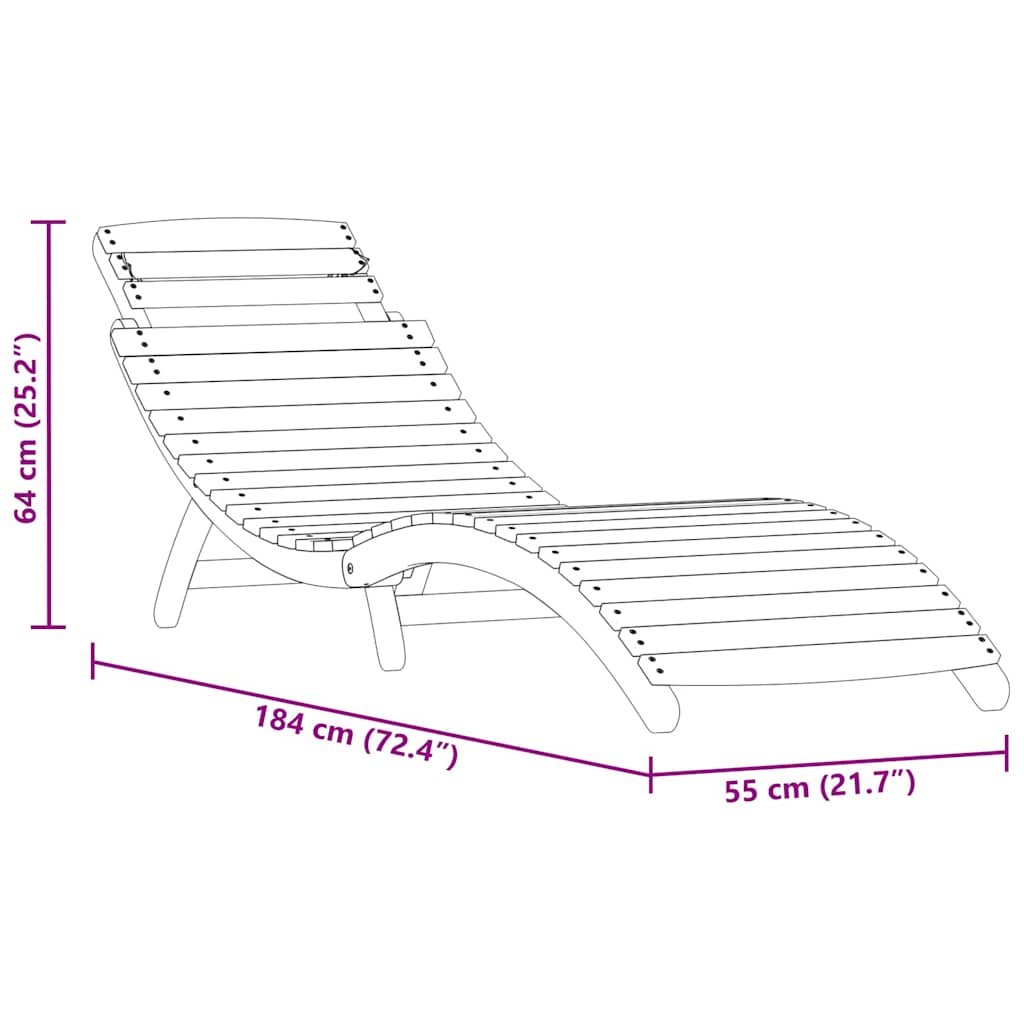 Ligbed 2 st Massief Acaciahout Bruin