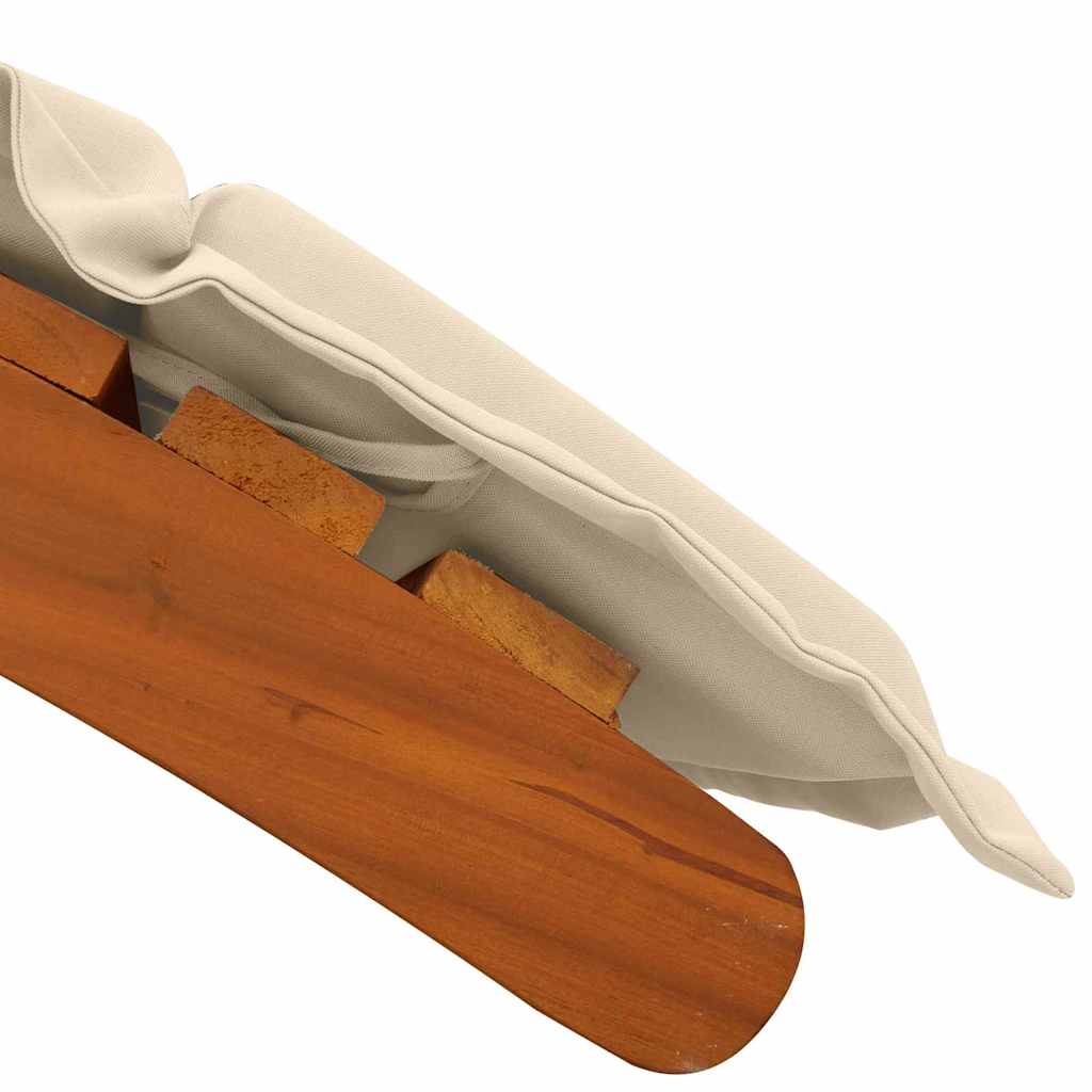 Ligbed 2 st Massief Acaciahout Beige