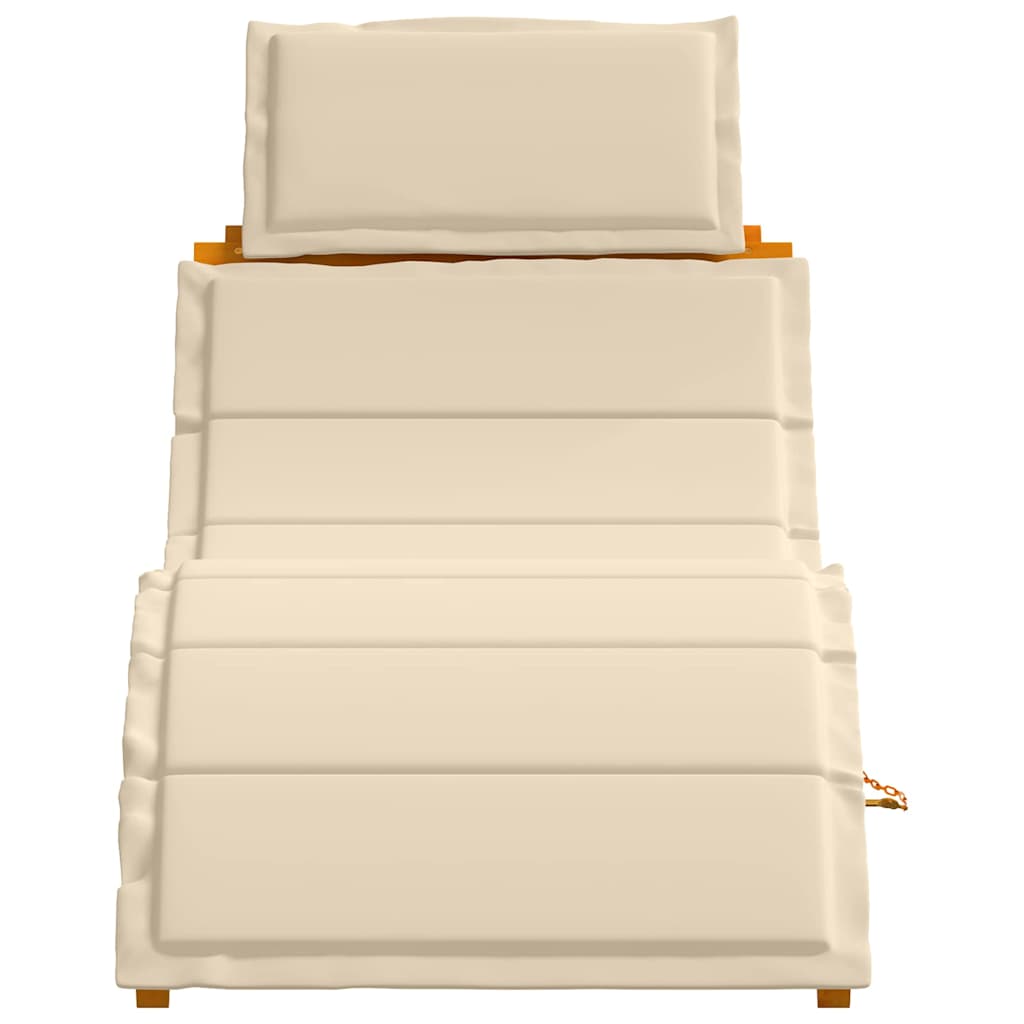 Ligbed 2 st Massief Acaciahout Beige