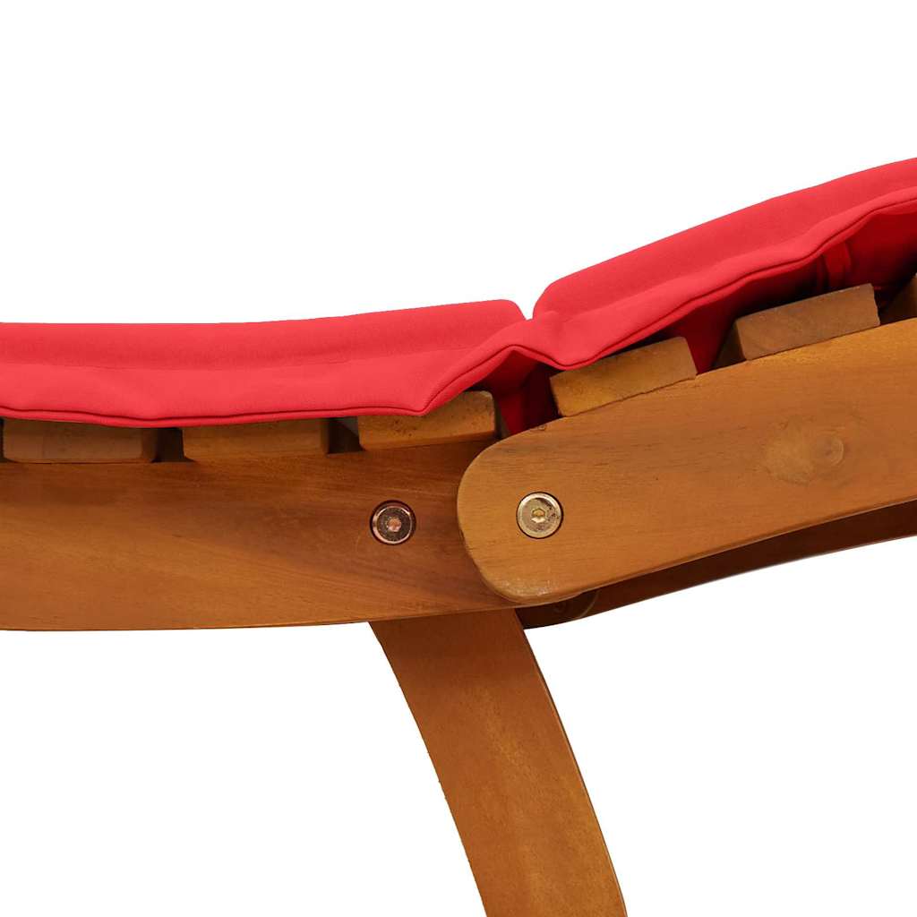 Ligbed 2 st Massief Acaciahout Rood