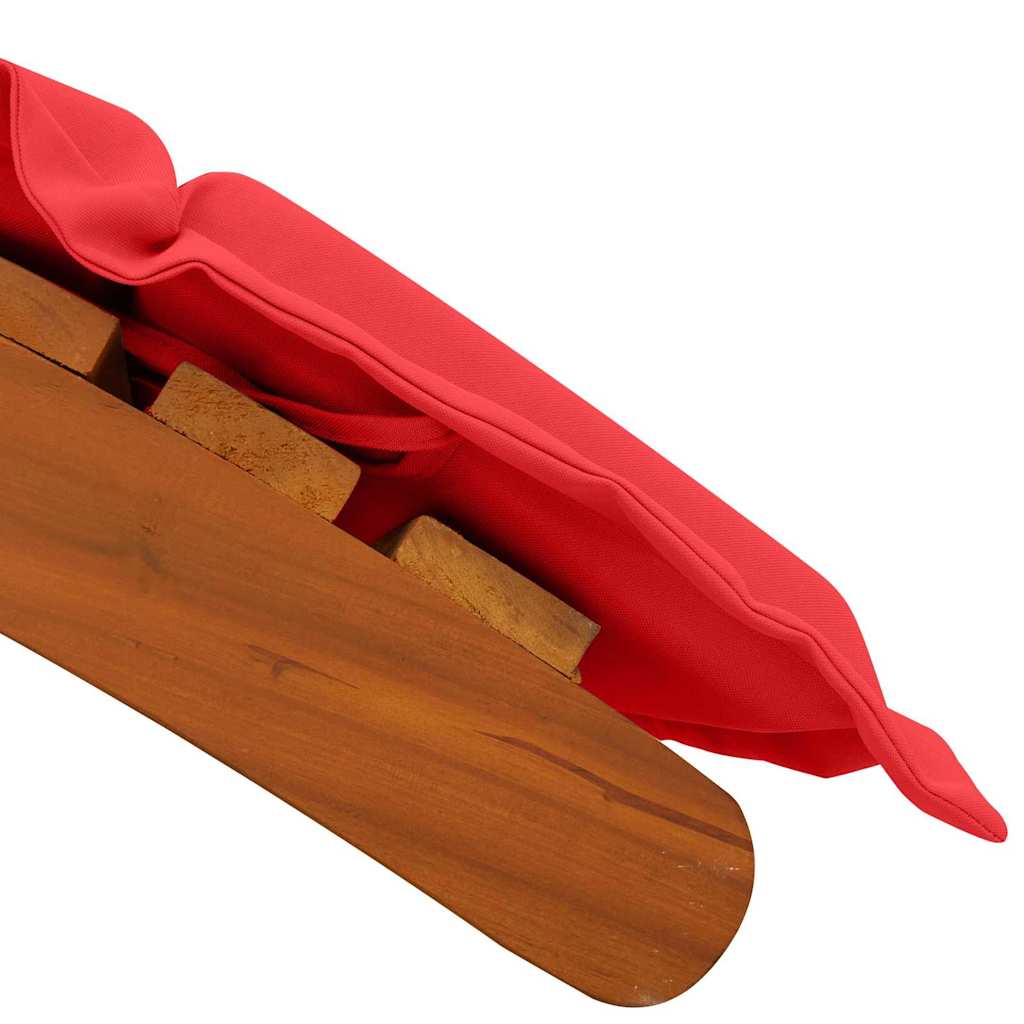 Ligbed 2 st Massief Acaciahout Rood