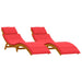 Ligbed 2 st Massief Acaciahout Rood