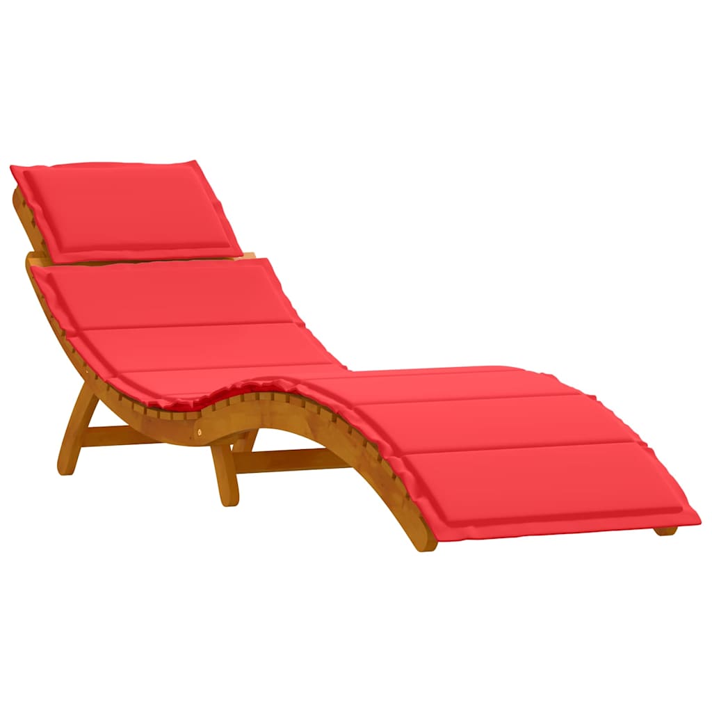 Ligbed 2 st Massief Acaciahout Rood