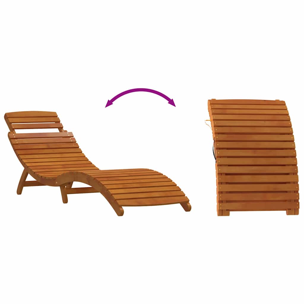 Ligbed 2 st Massief Acaciahout Rood