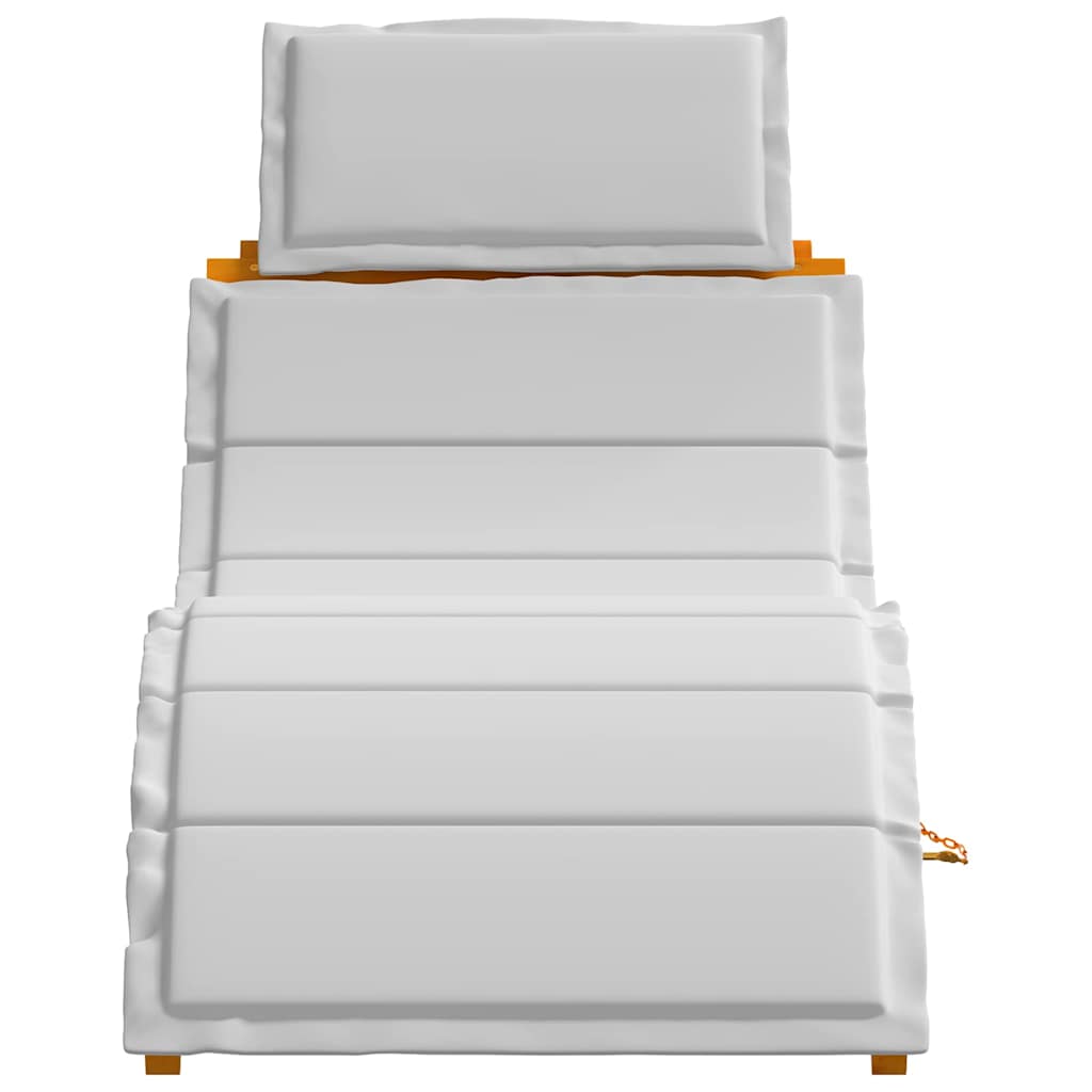 Ligbed 2 st Massief Acaciahout Lichtgrijs