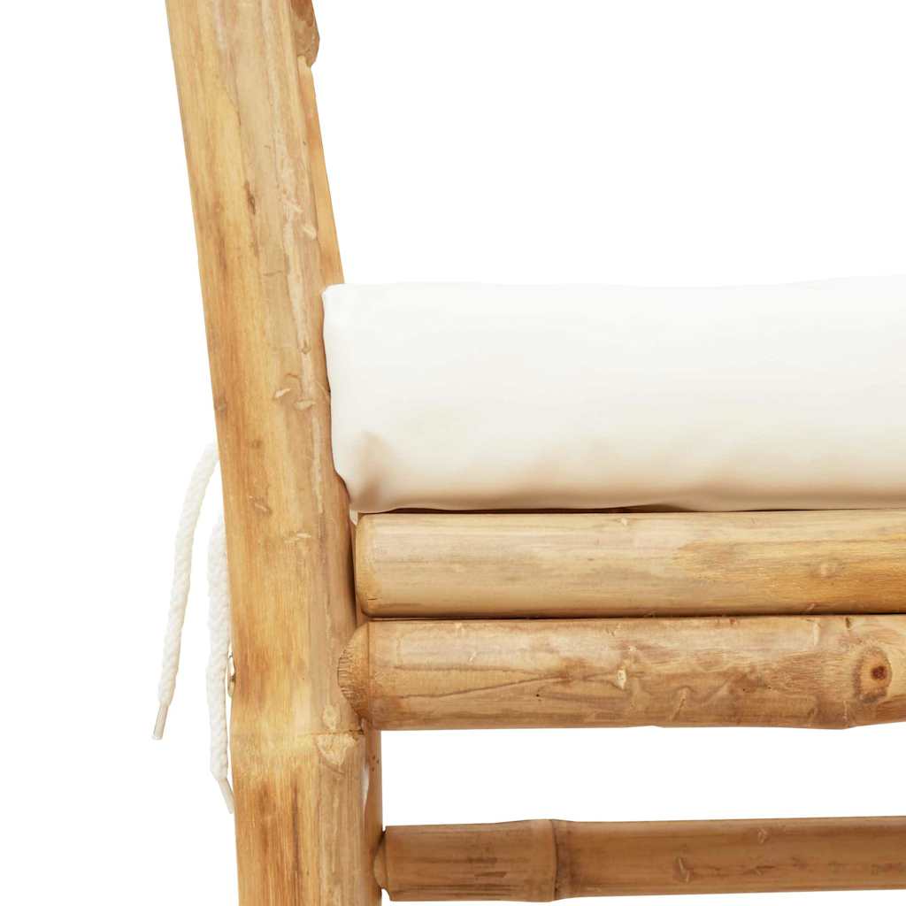 Tuinbank met kussen Bruin 110 x 38 x 65cm Bamboe