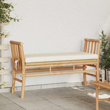 Tuinbank met kussen Bruin 110 x 38 x 65cm Bamboe