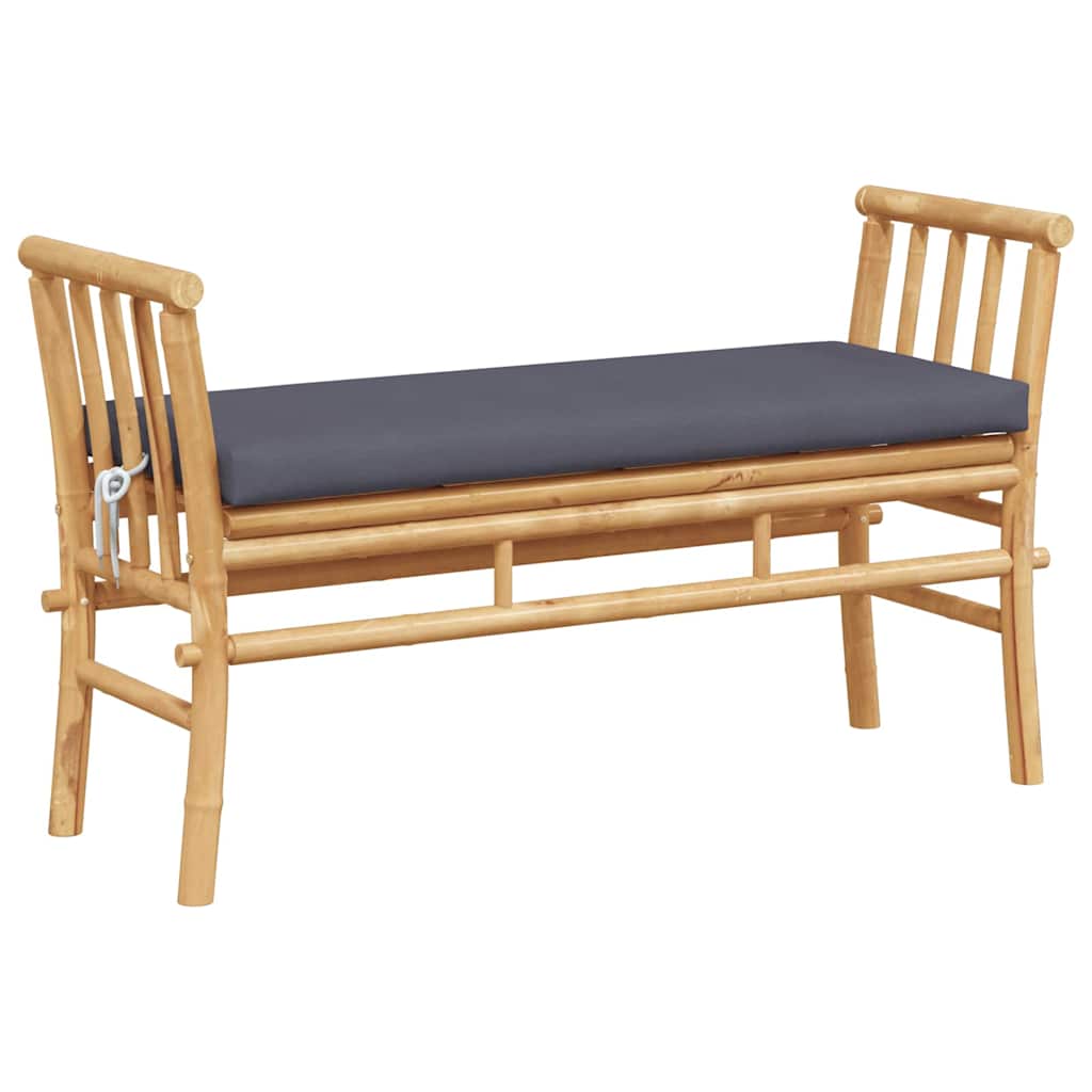 Tuinbank met kussen Bruin 110 x 38 x 65cm Bamboe