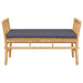 Tuinbank met kussen Bruin 110 x 38 x 65cm Bamboe