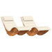 Ligstoel 2 st Massief Acaciahout Bruin