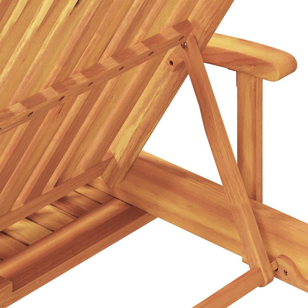 Ligstoel 2 st Massief Acaciahout Rood