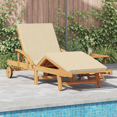 Ligstoel 2 st Massief Acaciahout Beige
