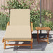 Ligstoel 2 st Massief Acaciahout Beige