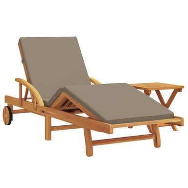 Ligstoel 2 st Massief Acaciahout Taupe