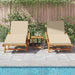 Ligstoel 3 st Massief Acaciahout Beige